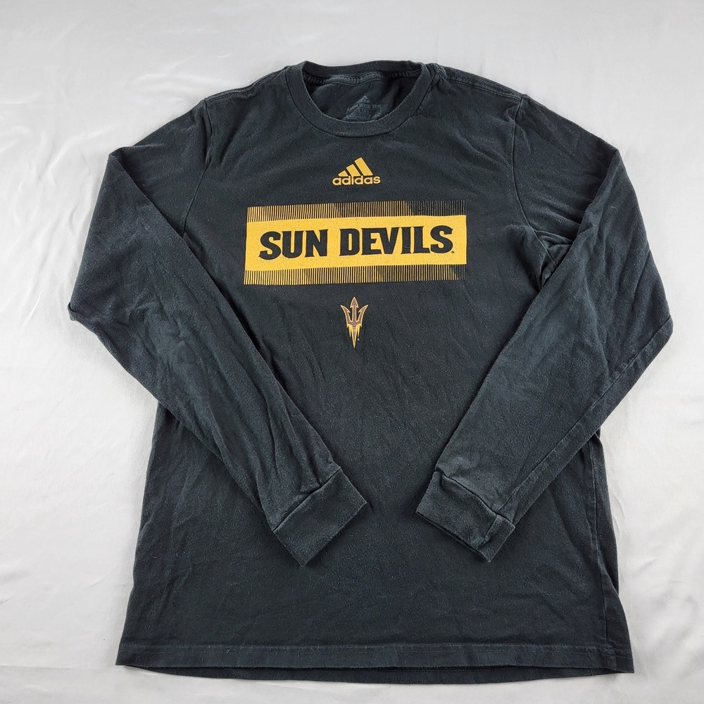 Arizona State Sun Devils Adidas Mens Long Sleeve T-Shirt Black Medium